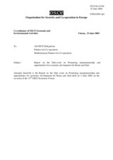 Report on the Side event on Promoting entrepreneurship and opportunities for economic development for Roma and Sinti