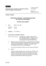 Journal of the 2nd Day of the Twelfth Meeting of the Economic Forum (fr)