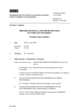 Journal of the 1st Day of the Twelfth Meeting of the Economic Forum (fr)