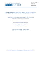 Consolidated Summary of the 1st Preparatory Meeting of the 22nd OSCE Economic and Environmental Forum