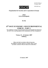 Final list of participants