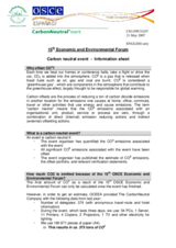 Carbon neutral event - Information sheet