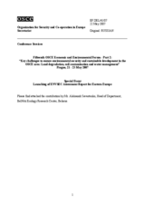 Contribution by Mr. Aleksandr Savastenko, Head of Department , BelNitz Ecology Research Center, Belarus (ru)