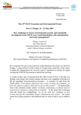 Key note speech by Mr. Gregoire G. de Kalbermatten