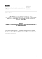 Contribution by Mr. Mohamed Badraoui, Director of Combating Desertification and Nature Protection, High Commissariat for Water, Forest and Combating Desertification, Marocco