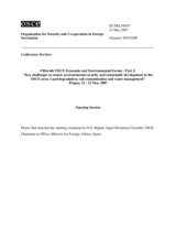 Opening statement by H.E Miguel Angel Moratinos Cuyaube, OSCE Chairman -in -Office, Ministry  for Foreign Affairs, Spain (es)