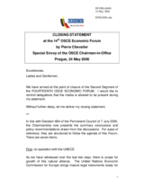 Closing statement by Pierre Chevalier, Special Envoy of the OSCE Chairman-in-Office