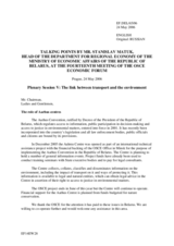 Statement by Mr. Stanislav Matuk, Head of Department for Regional Economy, Ministry of Economy of Belarus