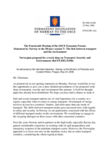 Statement by the Delegation of Norway, "Norwegian proposal for a work shop on Transport, Security and Environment"