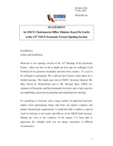 Opening statement by OSCE Chairman-in-Office Minister Karel De Gucht