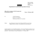 Consolidated summary of the second preparatory seminar for the 13th OSCE Economic Forum