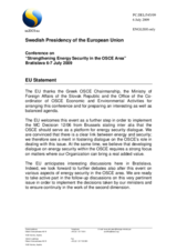 EU Statement - Swedish Presidency of the European Union