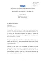 Opening speech by Ambassador Marc Perrin de Brichambaut, Secretary General of the OSCE