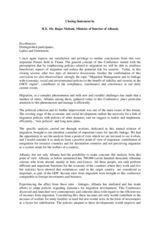 Concluding statement by Bujar Nishani, Minister of Interior of Albania