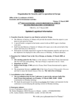 Update - logistical information