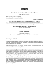 Concluding remarks by Goran Svilanovic, Co-ordinator of OSCE Economic and Environmental Activities, OCEEA