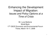 Presentation by Luca Barbone, Director, Poverty Reduction and Economic Management, Europe and Central Asia Region, World Bank