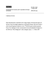 Contribution by Mr. Gregor Gregoric, Environmental Agency of Slovenia, Centre for drought management in South Eastern Europe