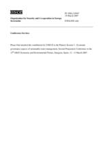 Contribution by UNECE regarding payment for ecosystem services