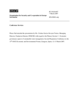 Presentation by Ms. Cristina Garcia-Orcoyen Tormo, Managing Director, Fundacion Entorno (WBCSD)