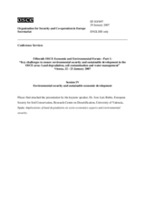 Keynote statement by Jose Luis Rubio, European Society for Soil Conservation, Research Centre on Desertification, University of Valencia
