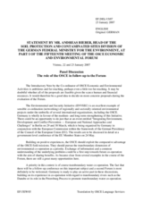 Keynote on the role of the OSCE in Follow-up to the Forum, Anders Bieber, Germany