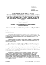 Statement by Stanislau Matuk, Director of Department of Regional Development and Environment, Ministry of Economy, Belarus