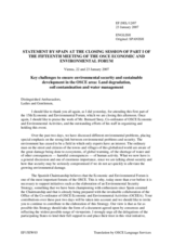 Closing statement by Ambassador Carlos Sanchez de Boado, Permanent Representative of Spain to the OSCE, OSCE Chairmanship