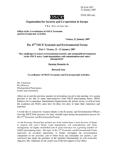 Opening remarks by Bernard Snoy, Co-ordinator of OSCE Economic and Environmental Activities