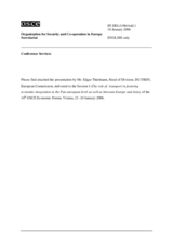 Keynote presentation by Edgar Thielmann, European Commission, session I