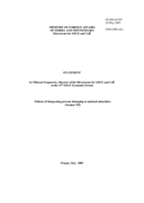 Statement by Milorad Scepanovic, Director of the Directorate for OSCE and Co&#1045;, Ministry of Foreign Affairs of Serbia and Montenegro