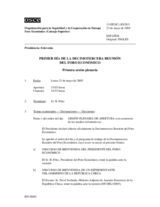 Journal of the 1st Day of the Thirteenth Meeting of the Economic Forum (es)