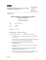 Journal of the 1st Day of the Thirteenth Meeting of the Economic Forum (it)