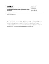 Presentation by Mr. Michalis Adamantiadis, Regional Adviser, Transport Division, UNECE, "Integration Through Transport Networks: The Role of the UNECE Governments"