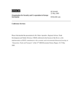 Presentation by Mr. Mario Apostolov, Regional Adviser, Trade Development and Timber Division, UNECE, "Improving Security by Facilitating Trade and Enhancing Trade Information Flows"