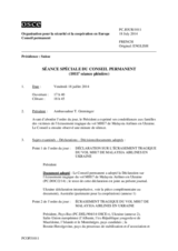 Journal de la 1011ère séance spéciale du Conseil permanent