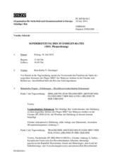 Journal der 1011. Sondersitzung des Ständigen Rates