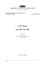 Report on economic and environmental activities: June 2001 - May 2002 Report on economic and environmental activities: June 2001 - May 2002