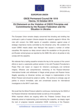 Statement by the Italian EU Presidency on the ongoing violations of OSCE principles and commitments by the Russian Federation and the situation in Ukraine