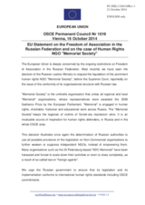 Statement by the Italian EU Presidency on the statement on the Russian NGO Memorial Society