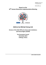 Report by the Director of the Office for Democratic Institutions and Human Rights (ODIHR), Mr. Michael Georg Link, on the Human Dimension Implementation Meeting