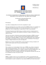 Statement by the Delegation of Norway in response to the report by the Director of the Office for Democratic Institutions and Human Rights (ODIHR), Mr. Michael Georg Link, on the Human Dimension Implementation Meeting