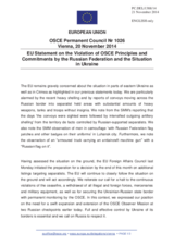 Statement by the Italian EU Presidency on the ongoing violations of OSCE principles and commitments by the Russian Federation and the situation in Ukraine
