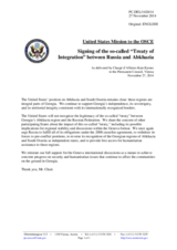 Statement by the Delegation of the United States of America on the so-called treaty between the Russian Federation and Abkhazia on alliance and strategic partnership