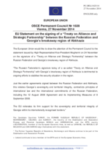 Statement by the Italian EU Presidency on the so-called treaty between the Russian Federation and Abkhazia on alliance and strategic partnership