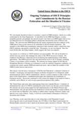 Statement by the Delegation of the United States of America on the ongoing violations of OSCE principles and commitments by the Russian Federation and the situation in Ukraine