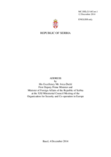 Statement by H.E. Ivica Dacic, First Deputy Prime Minister and Minister of Foreign Affairs