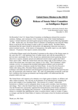 Statement by the Delegation of the United States of America on the “Study of the Central Intelligence Agency’s Detention and Interrogation Program”, published by the U.S. Senate Select Committee on Intelligence on 9 December 2014