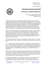 Statement by the Delegation of the United States of America on the Human Rights Day observed on 10 December 2014
