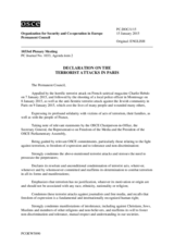 Declaration on the terrorist attacks in Paris